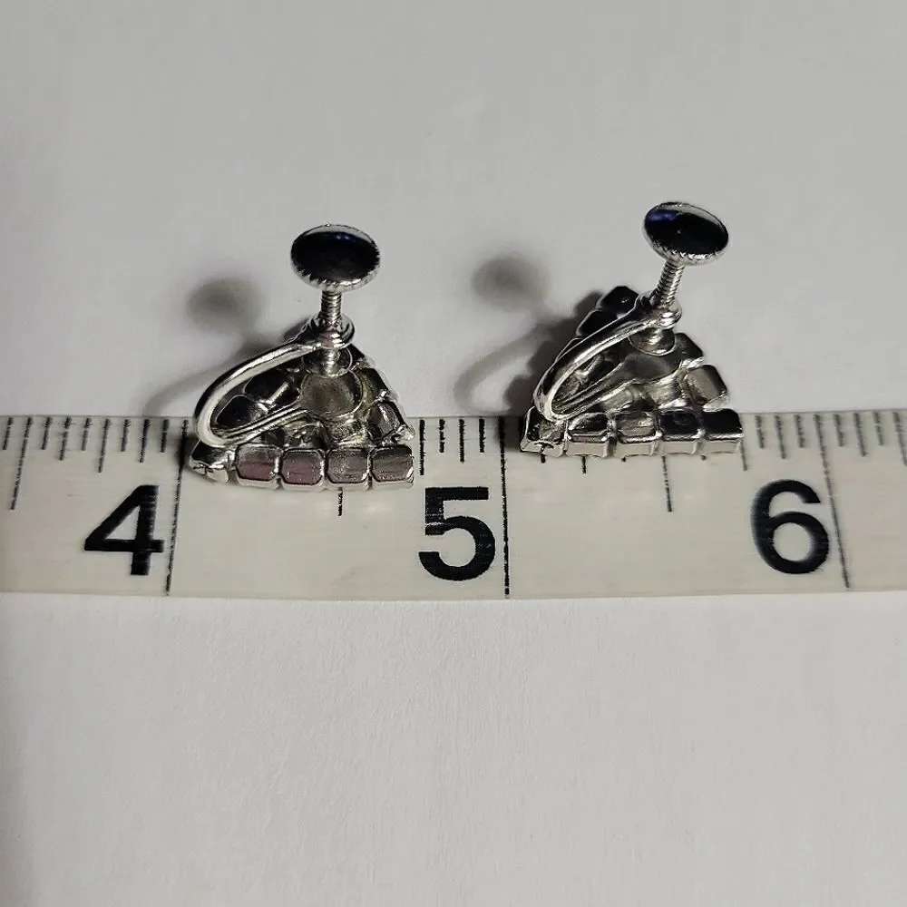 Vintage Rhinestone Hollywood Screw Back Earrings